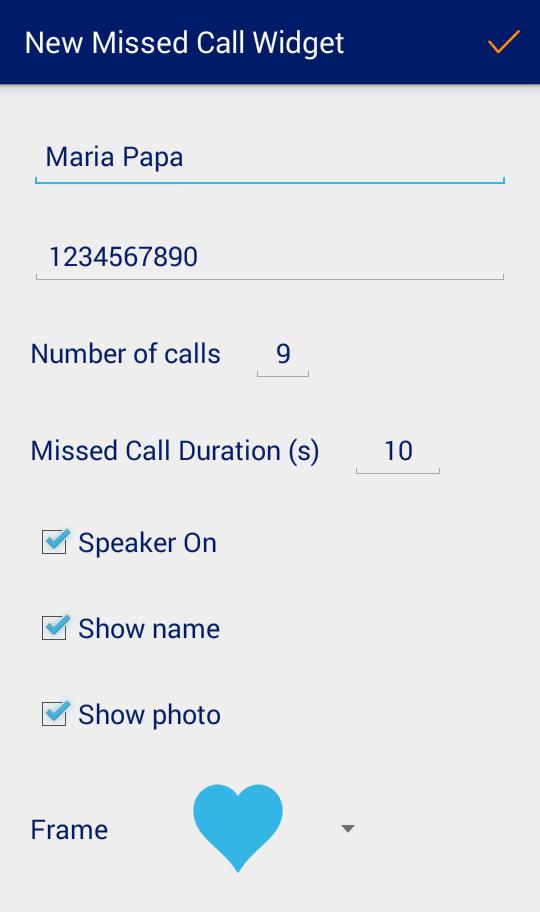 Missed Call Widget