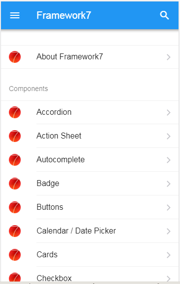 Framework7 V3 components