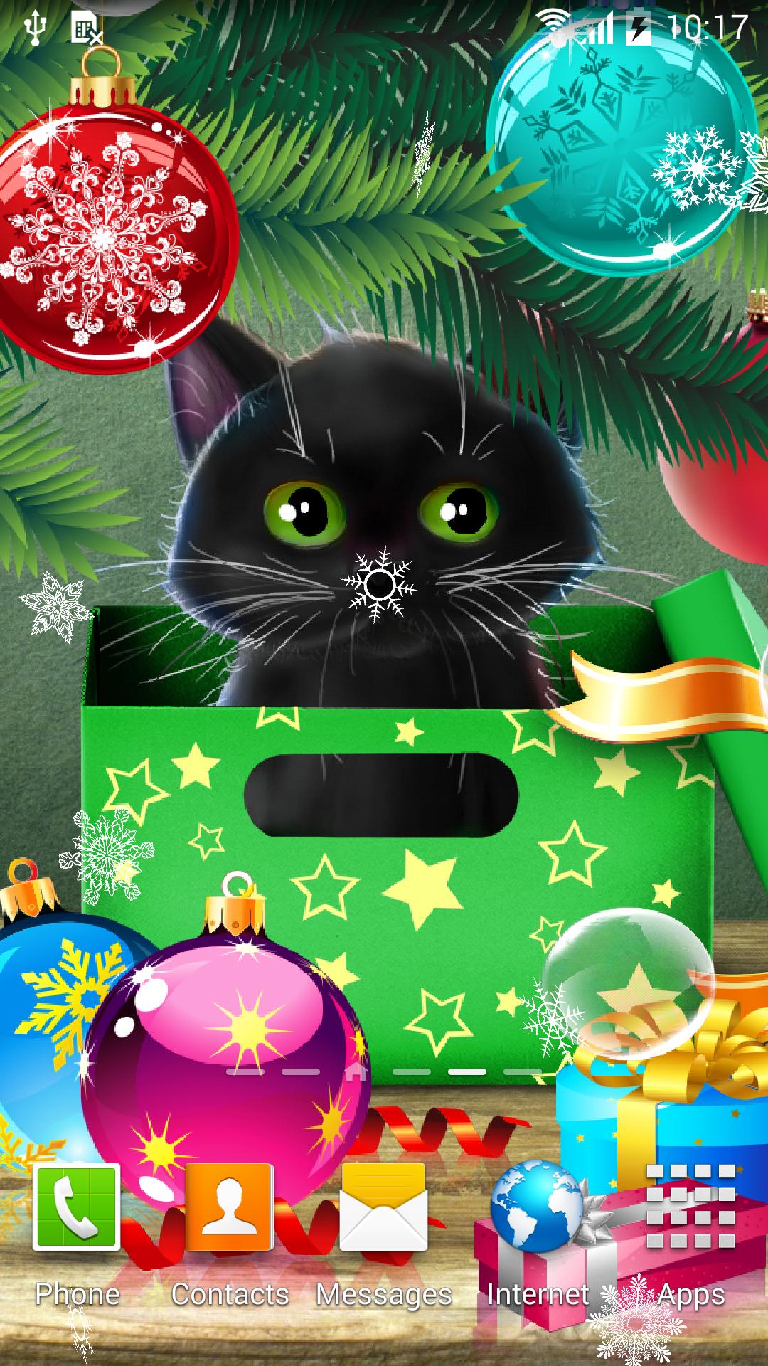 Kitten on Christmas Wallpaper