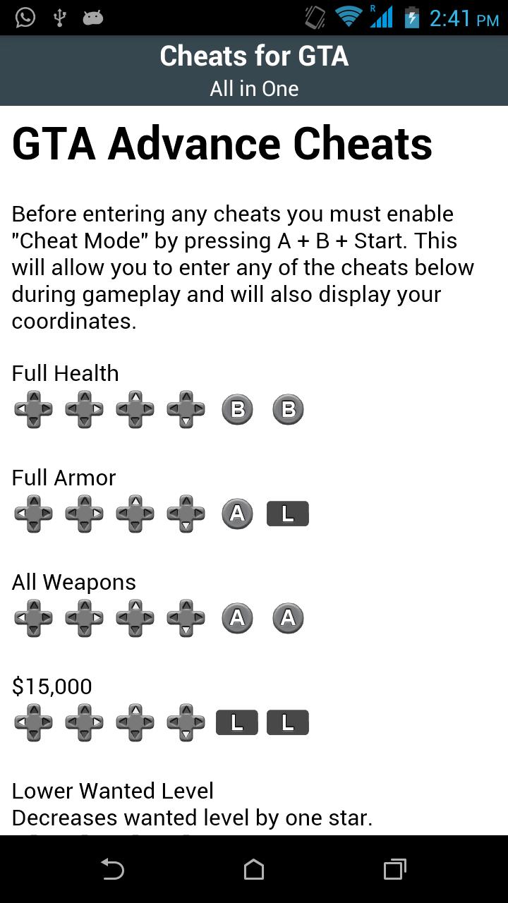 Cheats for GTA : All in One