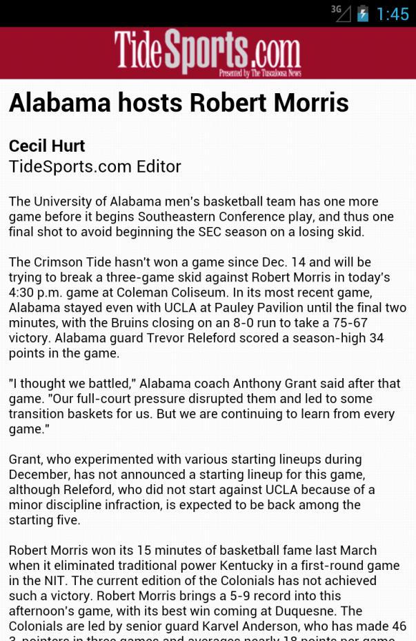 TideSports.com Mobile