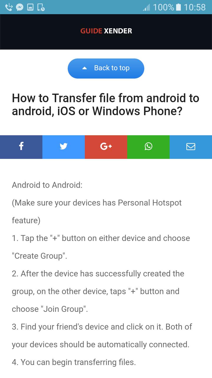Guide Xender File transfer for Free