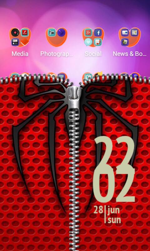 Spider Zipper Lock Screen