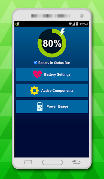 battery in status bar
