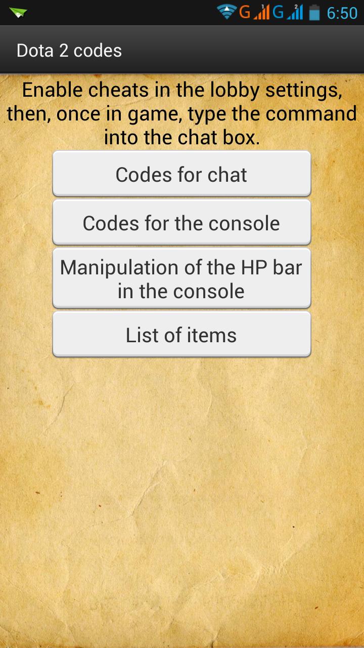 Codes for game "Dota 2"