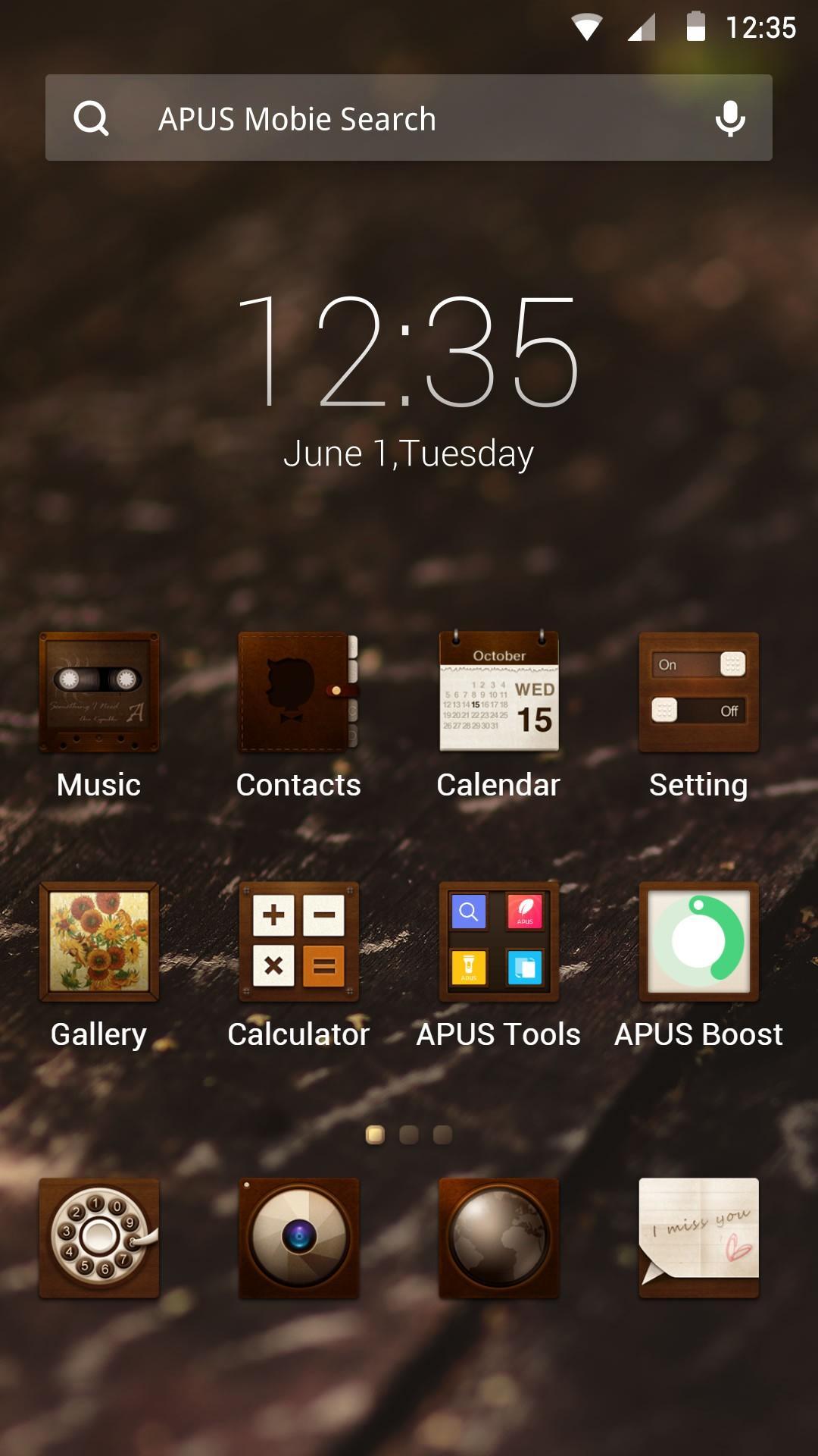 Wooden theme for APUS Launcher
