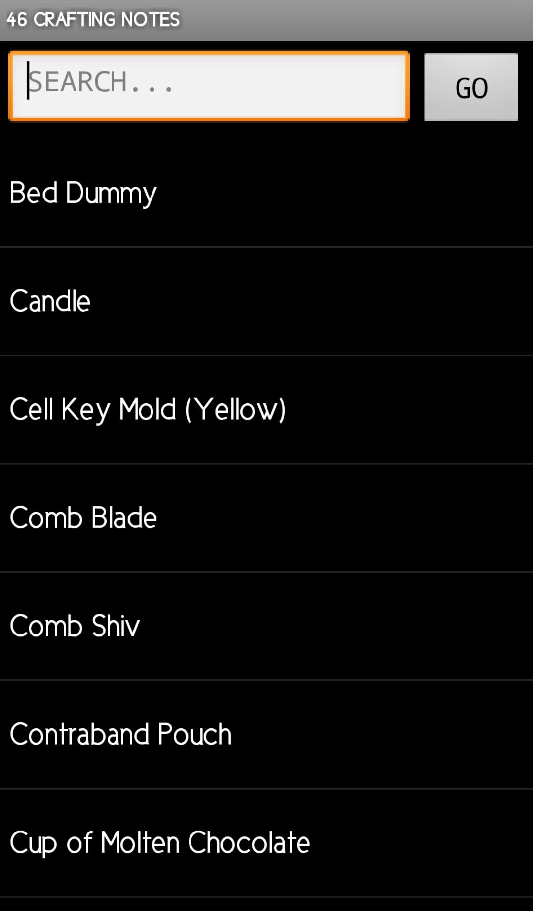 The Escapists - Crafting Notes