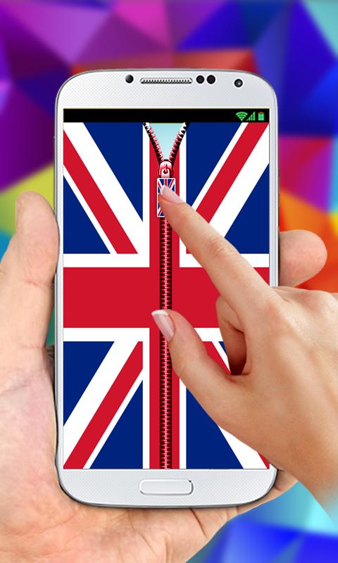 UK Flag Zipper LockScreen