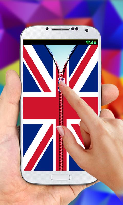 UK Flag Zipper LockScreen