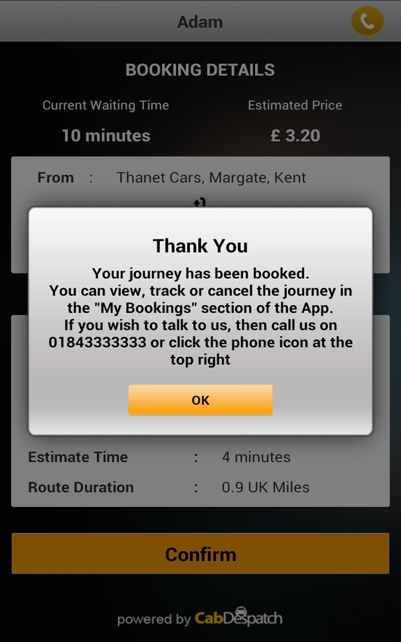 Thanet Cars Taxi Booker