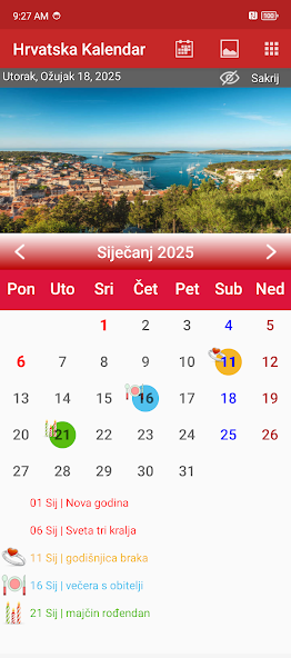 Croatia Calendar 2025