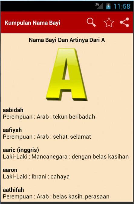 Nama Bayi dan Artinya