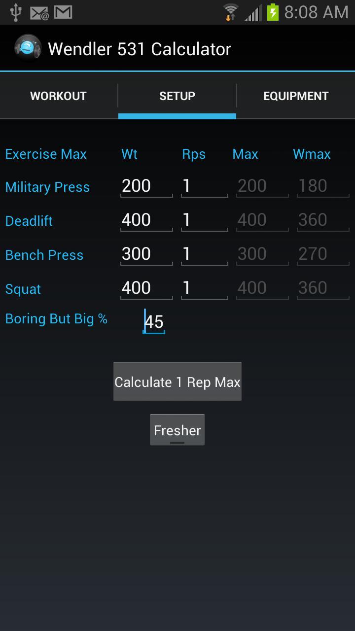 Wendler 531 Calculator Lite