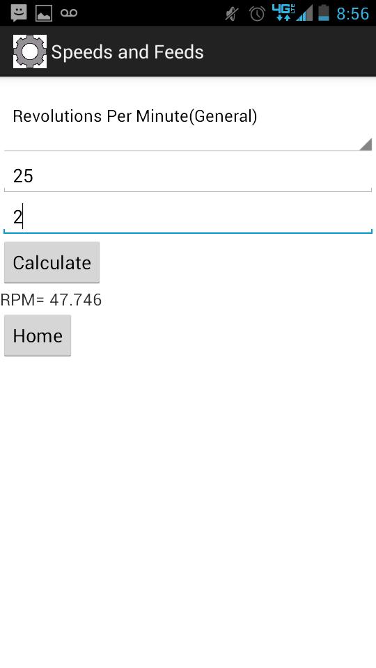 Speeds and Feeds Calculator