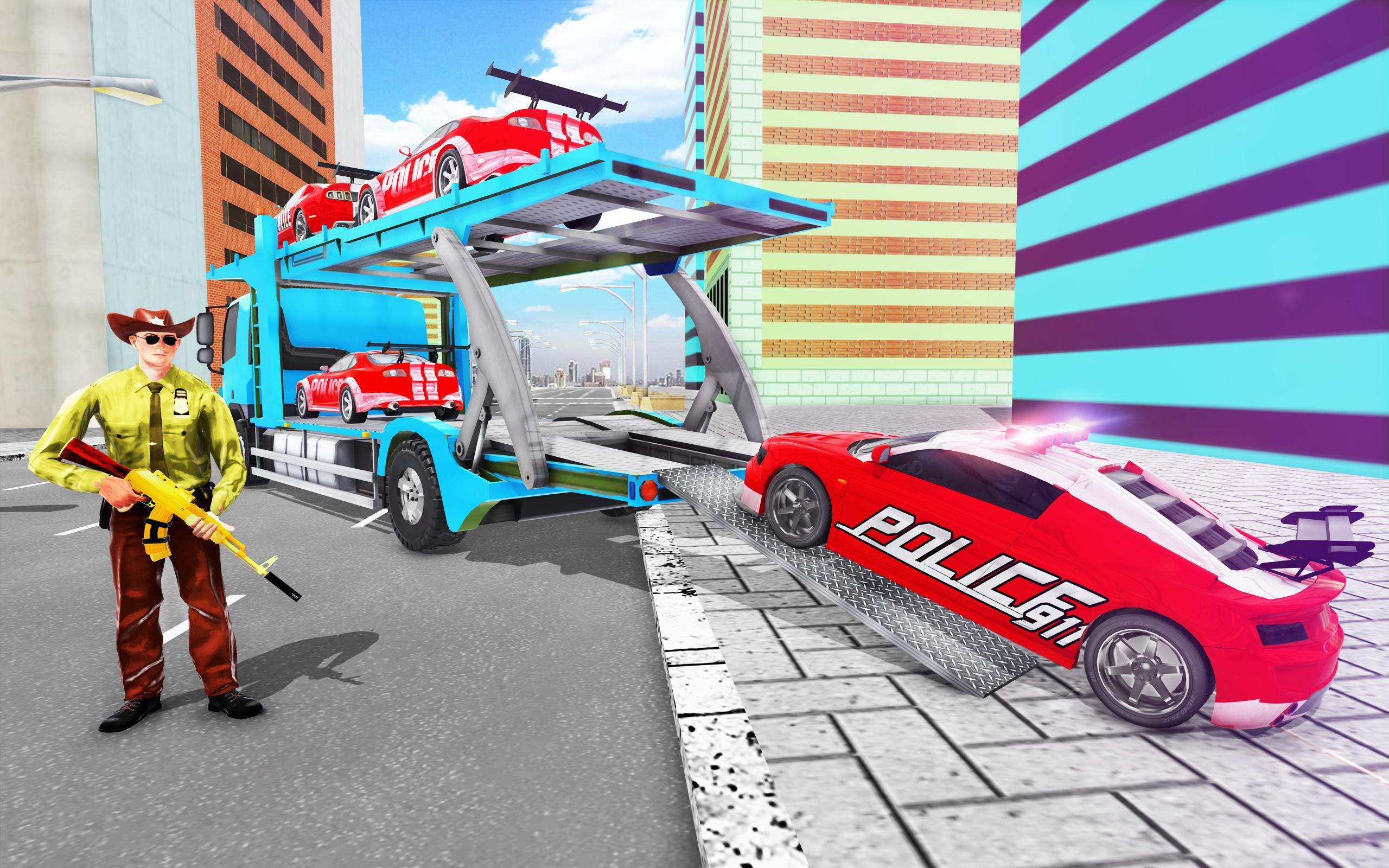 US Police Truck Transporter Simulator