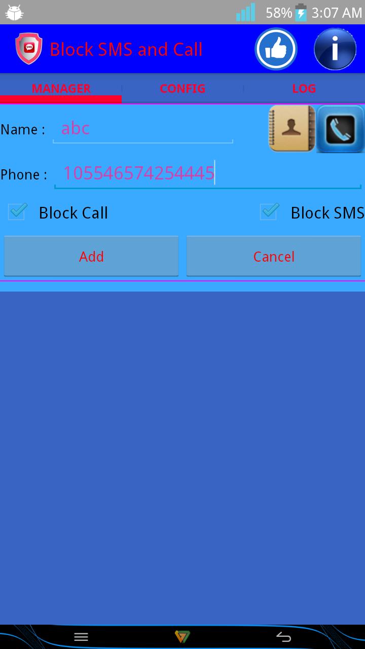 Block SMS and CALL
