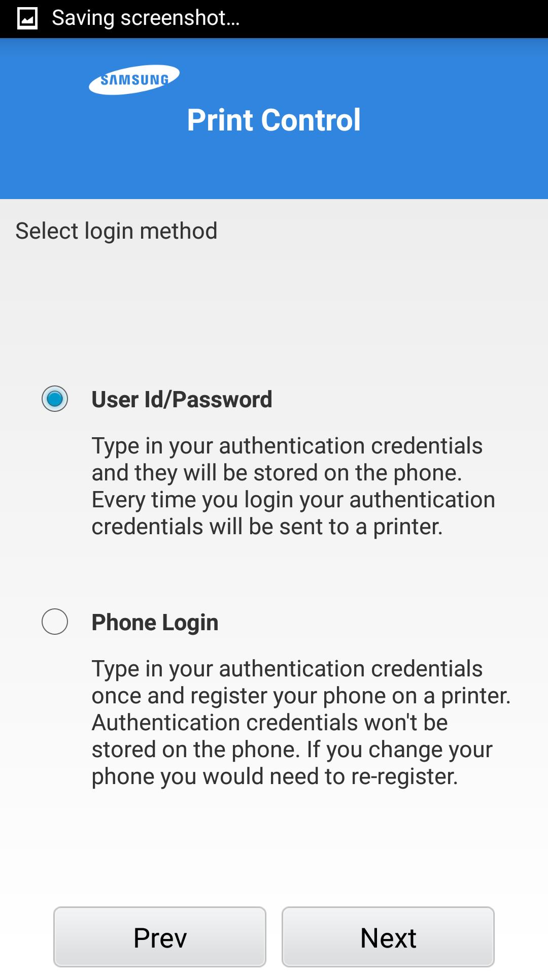 Samsung Mobile Print Control