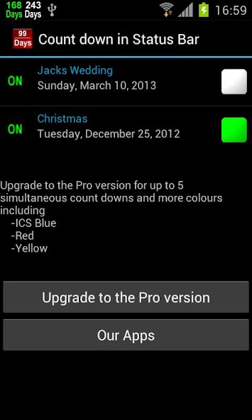 Countdown in Status Bar