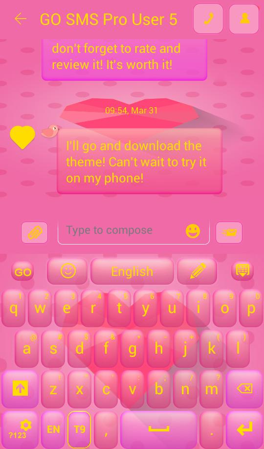 Pink Love Keyboard
