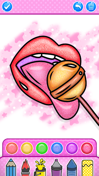 Glitter Lips Coloring Game
