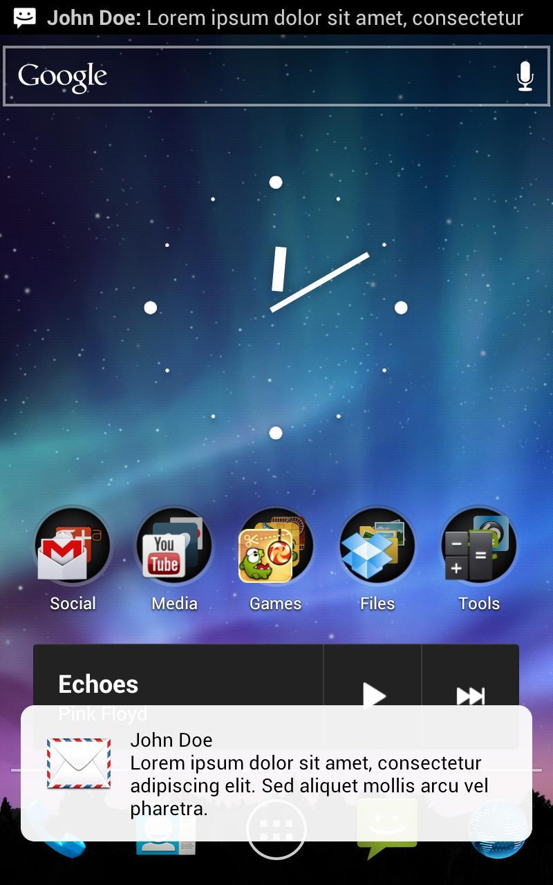 SMS Notification Popup