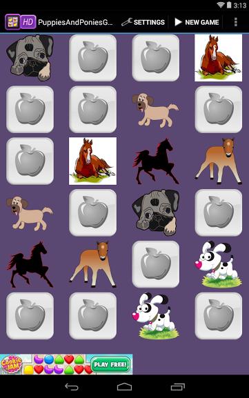 Puppies & Ponies Memory Game