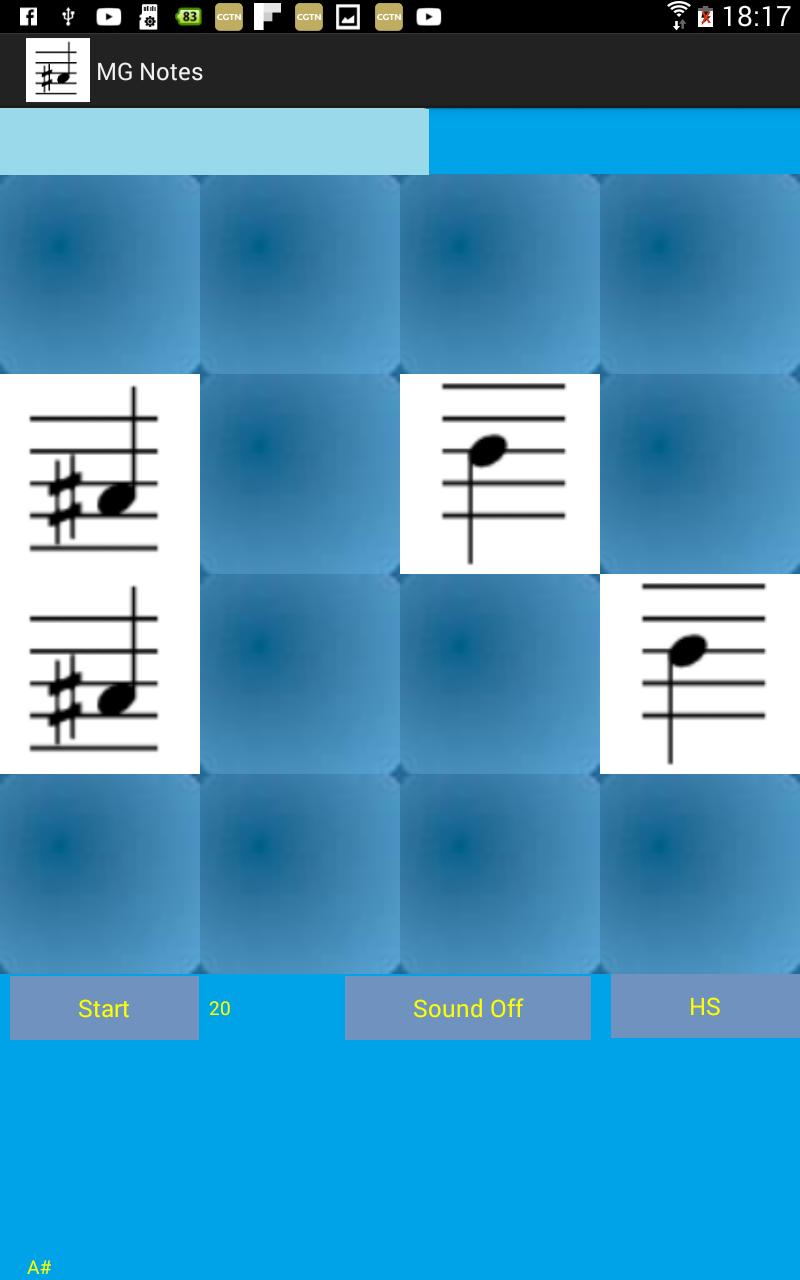 Memory Game Music Notes