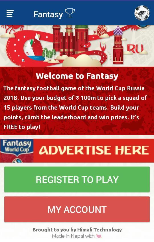 Fantasy World Cup 2018 Nepal