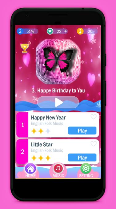 Piano music : pink magic tiles