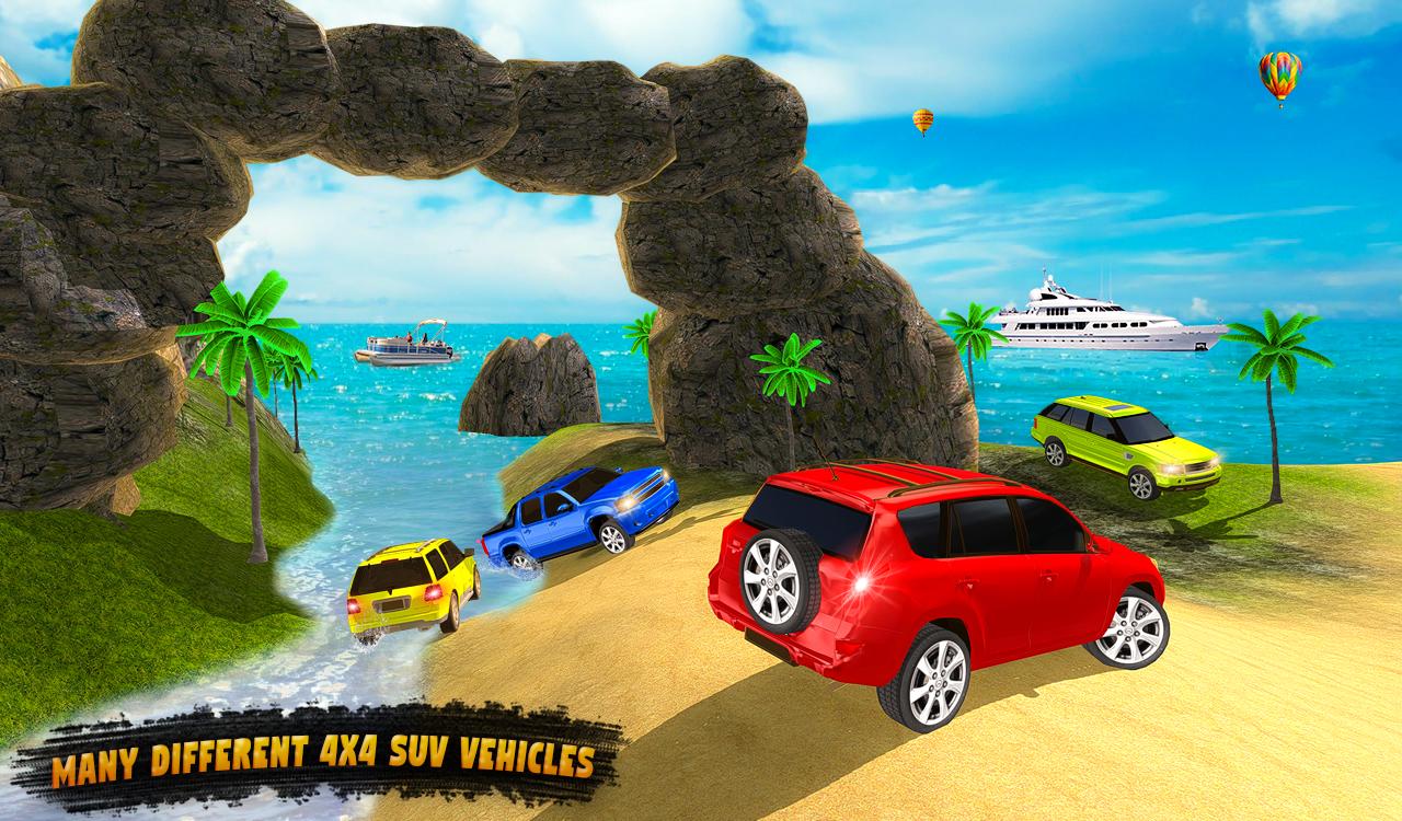 Jeep Drive Stunt Race : Water Surfer
